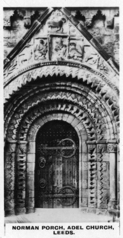 Portico normanno, Chiesa di Adel, Leeds, c1920 da Unbekannt
