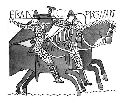 Cavalieri normanni, Arazzo di Bayeux, c1070s, 1870 da Unbekannt