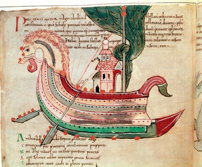 Nave norrena con prua a forma di drago, X secolo da Unbekannt