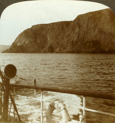 Capo Nord - da ovest - terra del sole di mezzanotte, vicino a mezzanotte, N. Norvegia, c1905 da Unbekannt