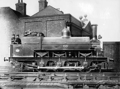 Locomotiva a vapore North Staffordshire 0-6-0 con macchinista e fuochista sulla piattaforma, XIX secolo da Unbekannt