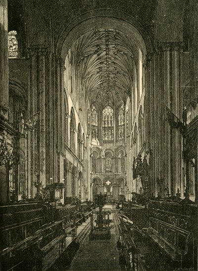 Cattedrale di Norwich. Il coro, vista verso est, 1898 da Unbekannt
