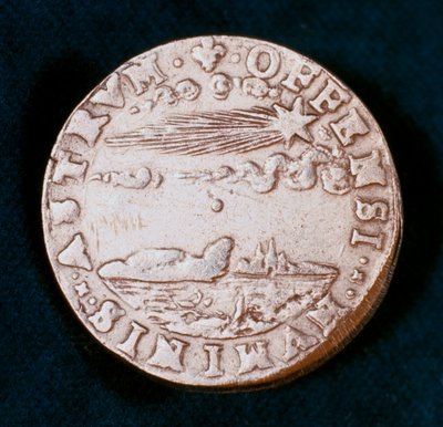Dritto di una medaglia commemorativa della brillante cometa del 1577 da Unbekannt
