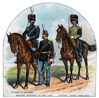 Ufficiale degli Ussari, Ufficiale, fanteria di linea, Artigliere, artiglieria a cavallo da Unbekannt
