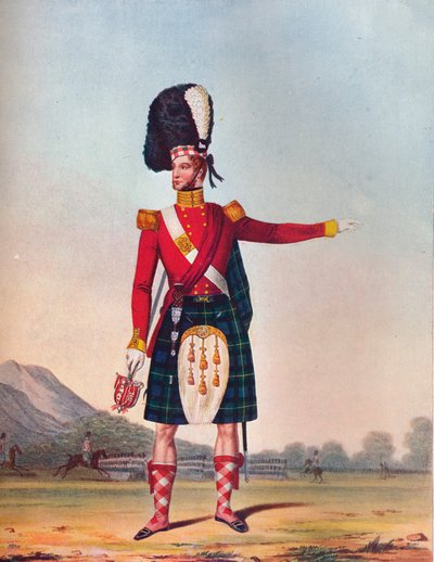Ufficiale del 92° Reggimento di Fanteria Highland, c1833, 1914 da Unbekannt