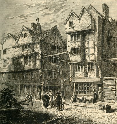 Vecchie case precedentemente situate in Butchers Row, circa 1800, 1881 da Unbekannt