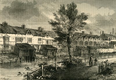 Vecchie case in London Street, Dockhead, circa 1810 da Unbekannt