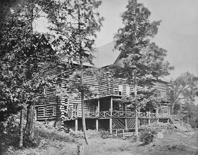 Vecchia capanna di tronchi, Lake Placid, Adirondacks, New York da Unbekannt