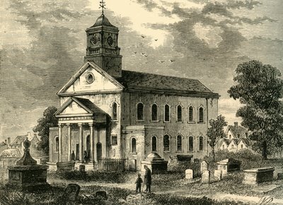 Vecchia chiesa di Newington nel 1866, c1878 da Unbekannt