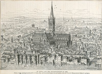 Vecchia Cattedrale di San Paolo, Città di Londra, 1540 c1883-c1885 da Unbekannt