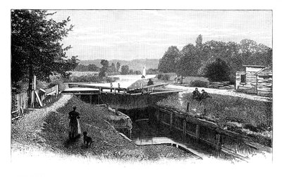 Vecchio Windsor Lock, Fiume Tamigi, Berkshire, c1888 da Unbekannt