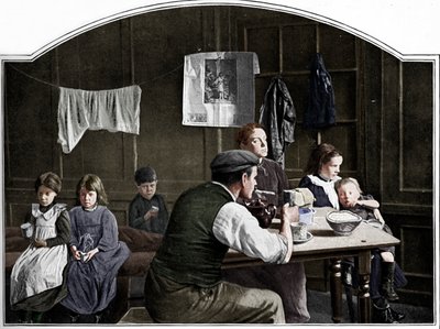 Vecchia stanza a Slumland, Londra, c1900 1901 da Unbekannt