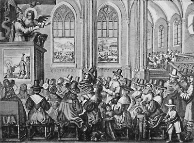 Oliver Cromwell che predica da Unbekannt