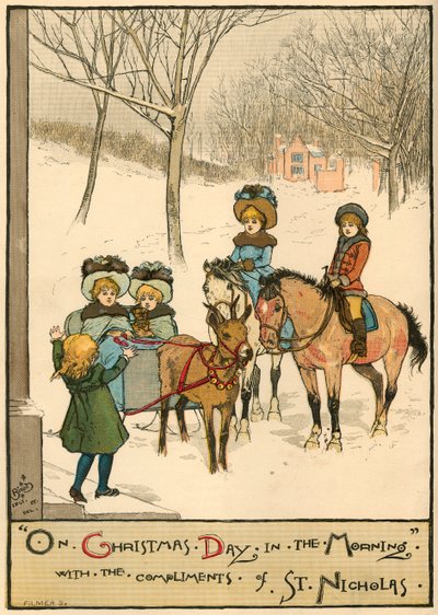Il giorno di Natale al mattino, con i complimenti di San Nicola, 1883 da Unbekannt