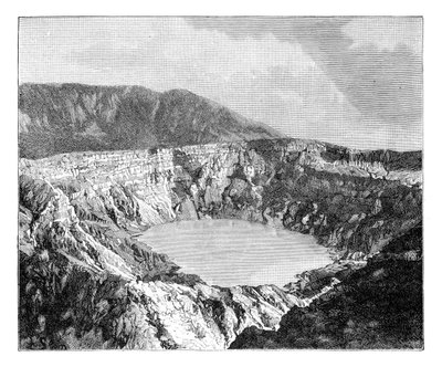 Uno dei tre crateri di Poas, c1890 da Unbekannt
