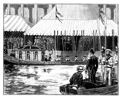 Apertura del London Coal Exchange, Processione Reale, Custom-House Quay, Londra, c. 1888 da Unbekannt