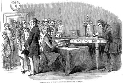 Apertura del collegamento telegrafico Londra-Parigi, 1852 da Unbekannt