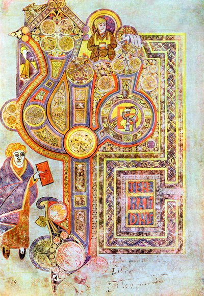 Parole iniziali del Vangelo di San Matteo Liber Generationes, dal Libro di Kells, c800 da Unbekannt