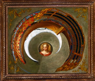 Illusioni ottiche, pittura anamorfica di una nave, c.1744-1774 da Unbekannt