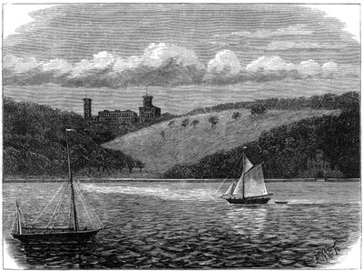 Osborne House, Isola di Wight, visto dal mare, fine XIX secolo da Unbekannt