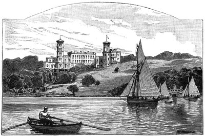 Osborne House dal Solent, East Cowes, Isola di Wight, 1900 da Unbekannt
