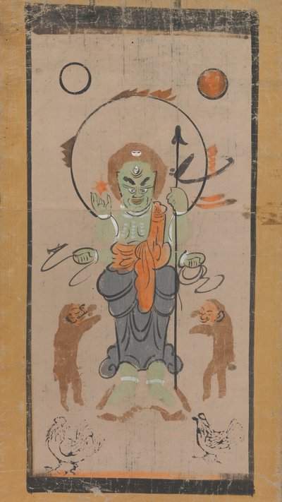Otsu-e di Shomen Kongoyasha Vajrayaksha da Unbekannt
