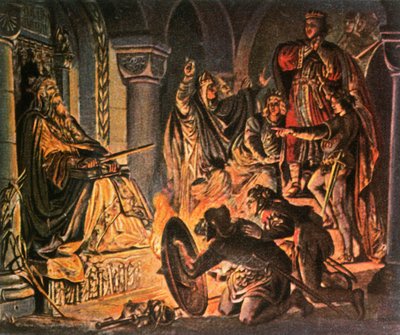 Ottone III visita la tomba di Carlo Magno, 1000 d.C., 1936 da Unbekannt