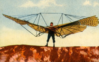 Il deltaplano di Otto Lilienthal, 1890s, 1932 da Unbekannt