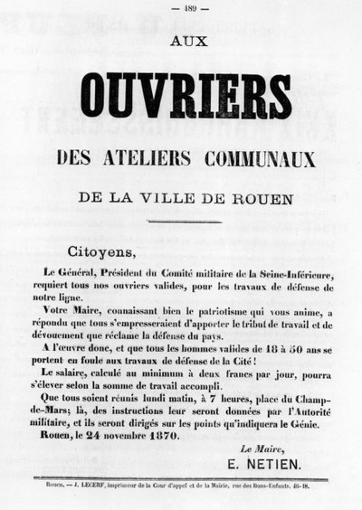 Ouvriers, dai manifesti politici francesi della Comune di Parigi da Unbekannt