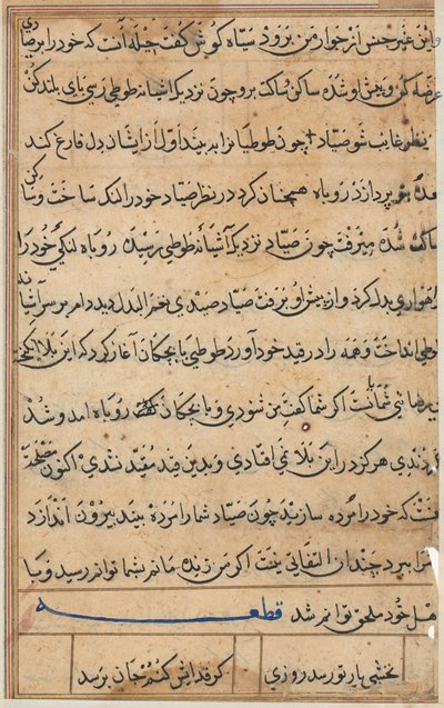 Pagina da Tales of a Parrot Tuti-nama: pagina di testo, c. 1560 da Unbekannt