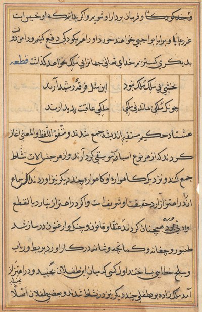 Pagina da Tales of a Parrot Tuti-nama: pagina di testo, c. 1560 da Unbekannt