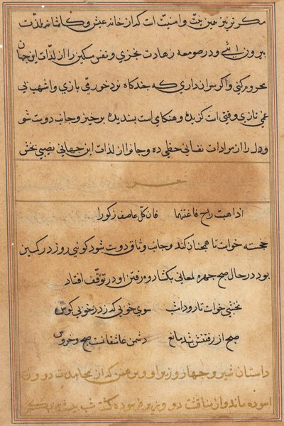 Pagina da Tales of a Parrot Tuti-nama: pagina di testo, c. 1560 da Unbekannt