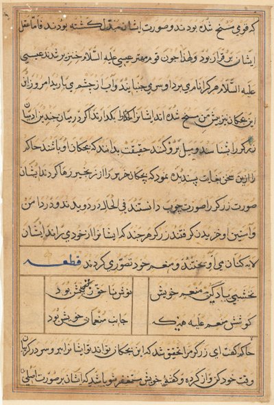 Pagina da Tales of a Parrot Tuti-nama: pagina di testo da Unbekannt