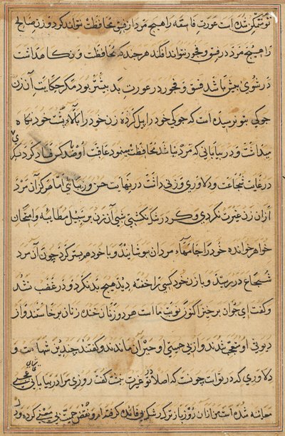 Pagina da Tales of a Parrot Tuti-nama: pagina di testo da Unbekannt
