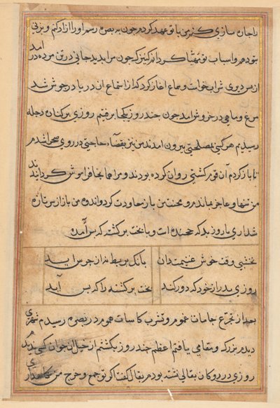 Pagina da Tales of a Parrot Tuti-nama: pagina di testo, c. 1560 da Unbekannt