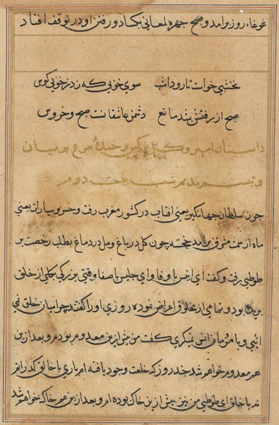 Pagina da Tales of a Parrot Tuti-nama: pagina di testo da Unbekannt