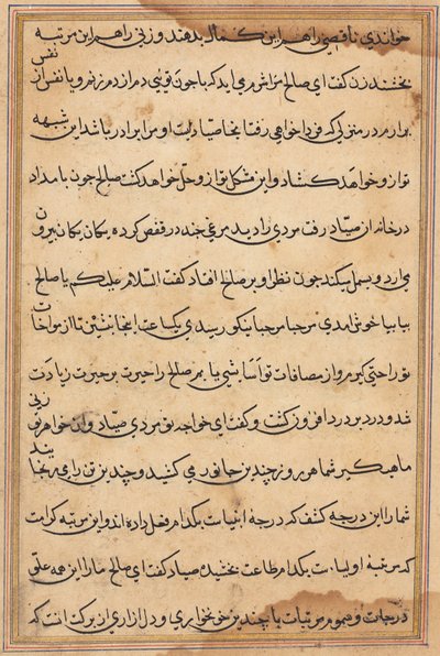 Pagina da Tales of a Parrot Tuti-nama: pagina di testo, c. 1560 da Unbekannt