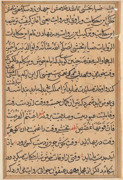 Pagina da Tales of a Parrot Tuti-nama: pagina di testo da Unbekannt