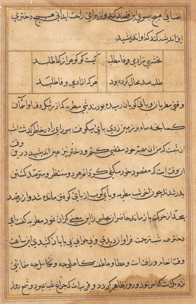 Pagina da Tales of a Parrot Tuti-nama: pagina di testo da Unbekannt