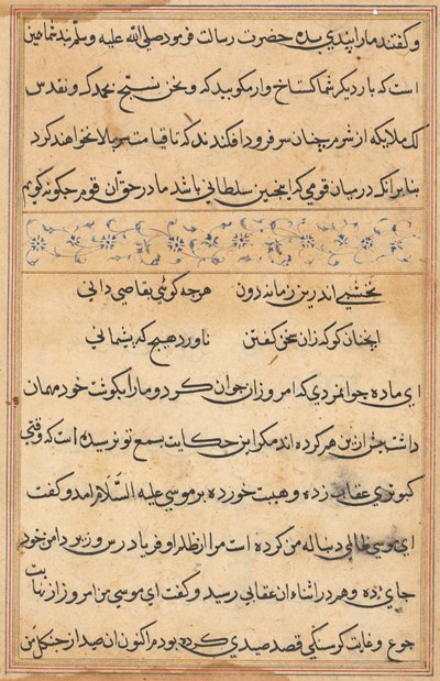 Pagina da Tales of a Parrot Tuti-nama: pagina di testo, c. 1560 da Unbekannt