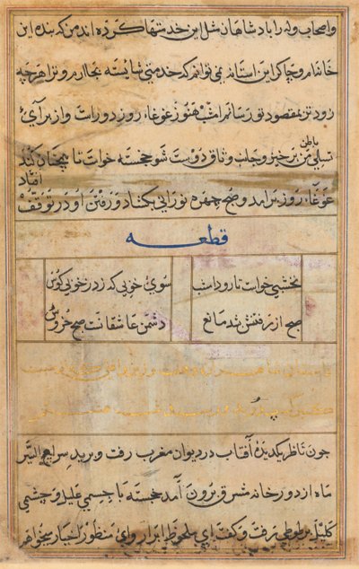 Pagina da Tales of a Parrot Tuti-nama: pagina di testo da Unbekannt