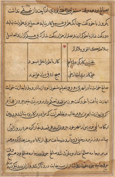 Pagina da Tales of a Parrot Tuti-nama: pagina di testo, c. 1560 da Unbekannt