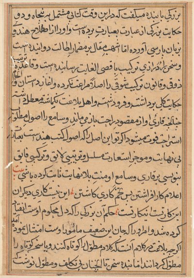 Pagina da Tales of a Parrot Tuti-nama: pagina di testo da Unbekannt