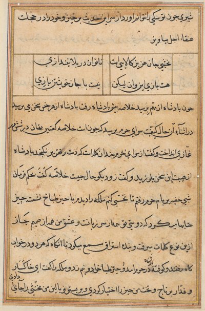 Pagina da Tales of a Parrot Tuti-nama: pagina di testo da Unbekannt