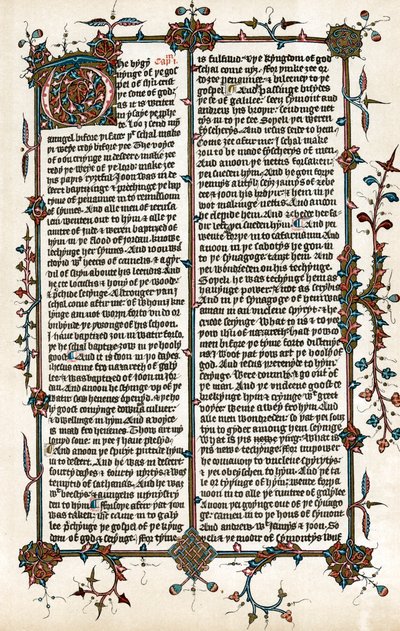 Pagina dalla traduzione della Bibbia in inglese di Wycliffe da Unbekannt