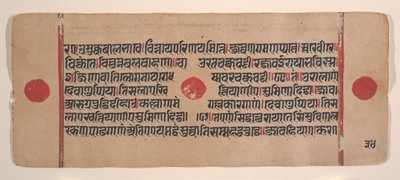 Pagina da un libro di rituali Kalpa Sutra Jain disperso, XV secolo da Unbekannt