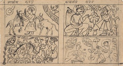 Pagina da un Kalpa Sutra Jain disperso, ca. 1675 da Unbekannt