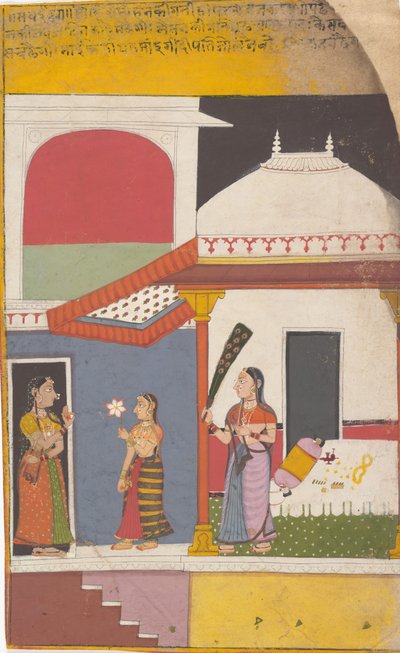 Pagina da una serie dispersa di Ragamala Ghirlanda di Modi Musicali, ca. 1710 da Unbekannt