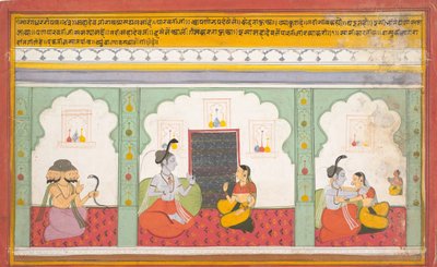 Pagina da un disperso Shiva Mahatmya Grandi racconti di Shiva, ca. 1710 da Unbekannt