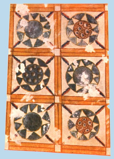 Decorazione del soffitto dipinto nella Cripta di Stasovsky, Bosforo Cimmerio, Kerch, 1928 da Unbekannt